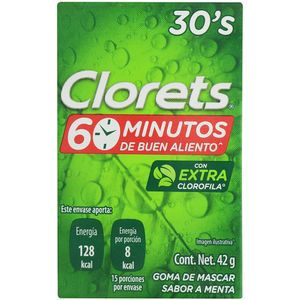 Goma De Mascar  Menta  Clorets  30.0 - Pza