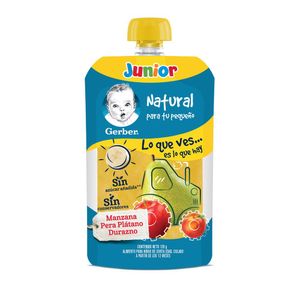 Papilla Gerber Junior Etapa 4 Pera Manzana Durazno Pouch 110g