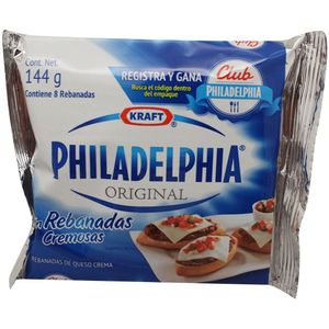 Queso Crema  Philadelphia Rebanado  Kraft  144.0 - Gr