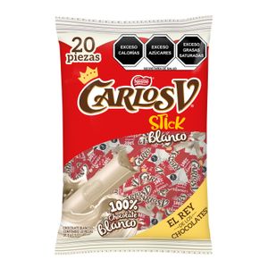 Chocolate Carlos V Blanco Stick de 20pz