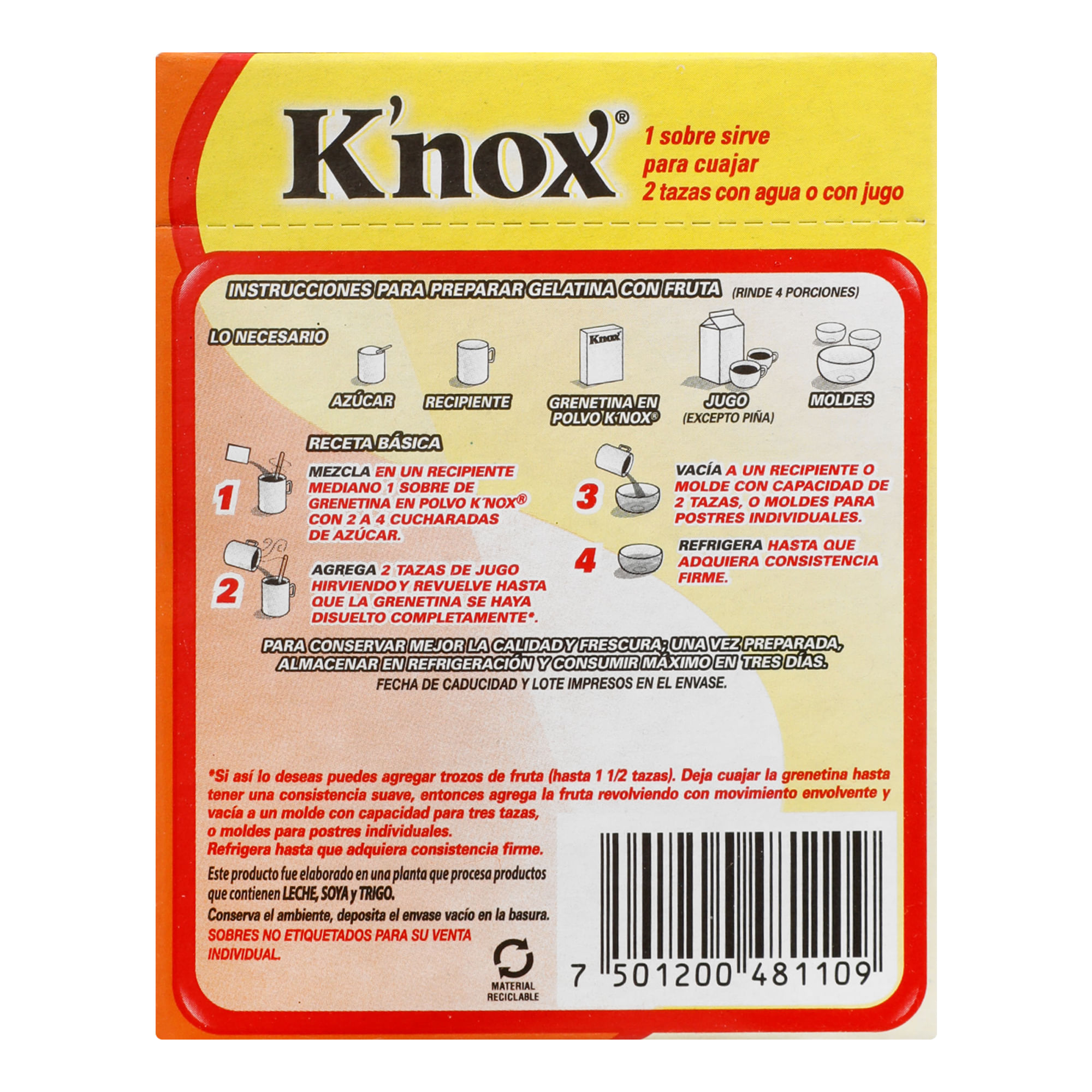 Knox Gelatina sin sabor (4 sobres)