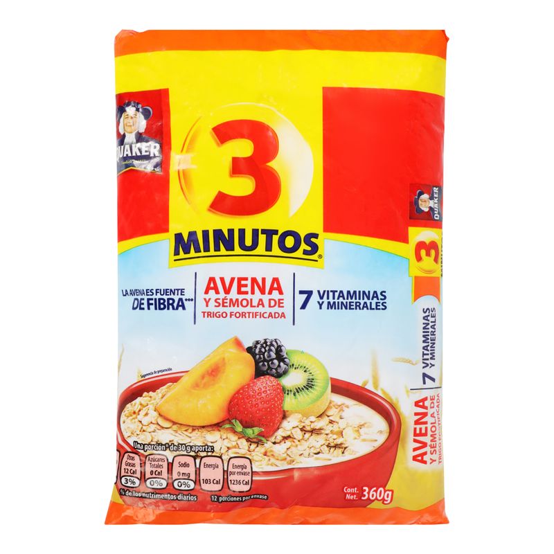 Cereal Avena 3 Minutos Quaker 360.0 - Gr