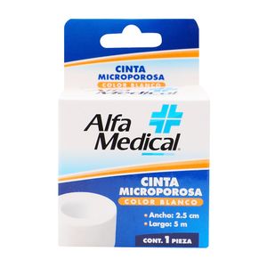 Cinta Microporosa  Blanca  Alfa Medical  1.0 - Pza