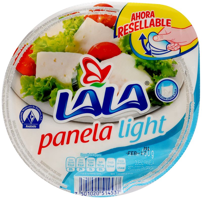 Queso Panela Light Lala 400.0 - Gr