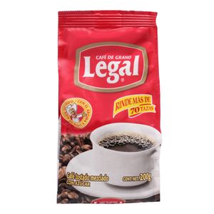 Cafe Tostado  Mezclado C/Azucar  Legal   200.0 - Gr