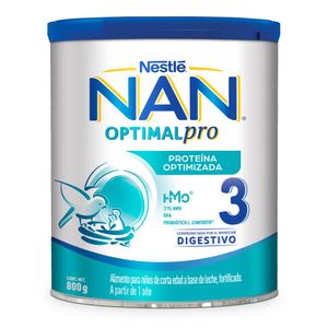 Fórmula Infantil NAN 3 Optimal Pro, 1 a 2 Años, 800g