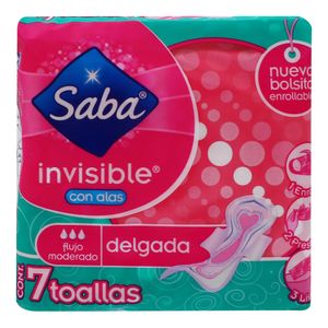 Toalla Fem   Invisible C/Alas  Saba  7.0 - Pza