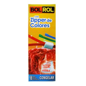 Bolsa   Mediana Con Zipper De Colores   Bol-Rol  18.0 - Pza