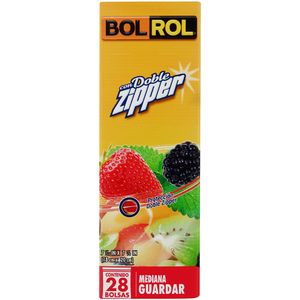 Bolsa  P/Guardar Mediana Doble Zipper  Bol Rol  28.0 - Pza