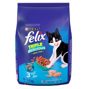 Comida Gato  Triple Delicious Mar  Gato Felix  1.5 - Kg