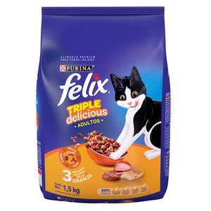 Comida Gato  Triple Delicious Granja  Gato Felix  1.5 - Kg