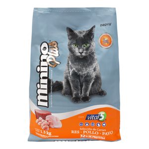 Comida  Para Gato Plus  Minino  1.3 - Kg