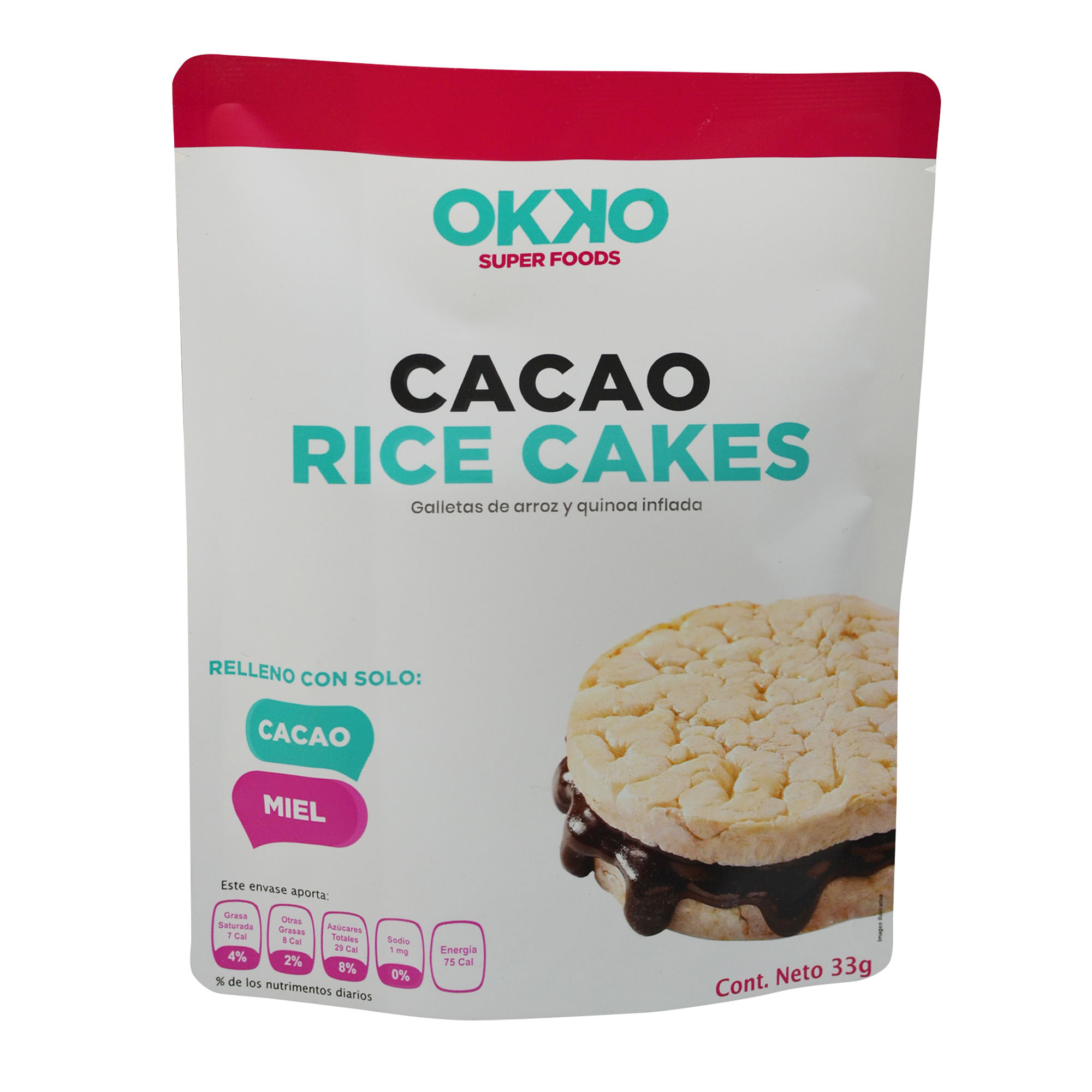 Cocoa Rice Cakes Okko 18.0 Gr