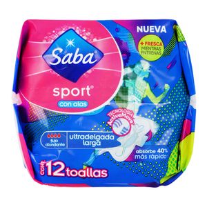 Toalla Fem  Sport Ultra Larga C/A  Saba  12.0 - Pza