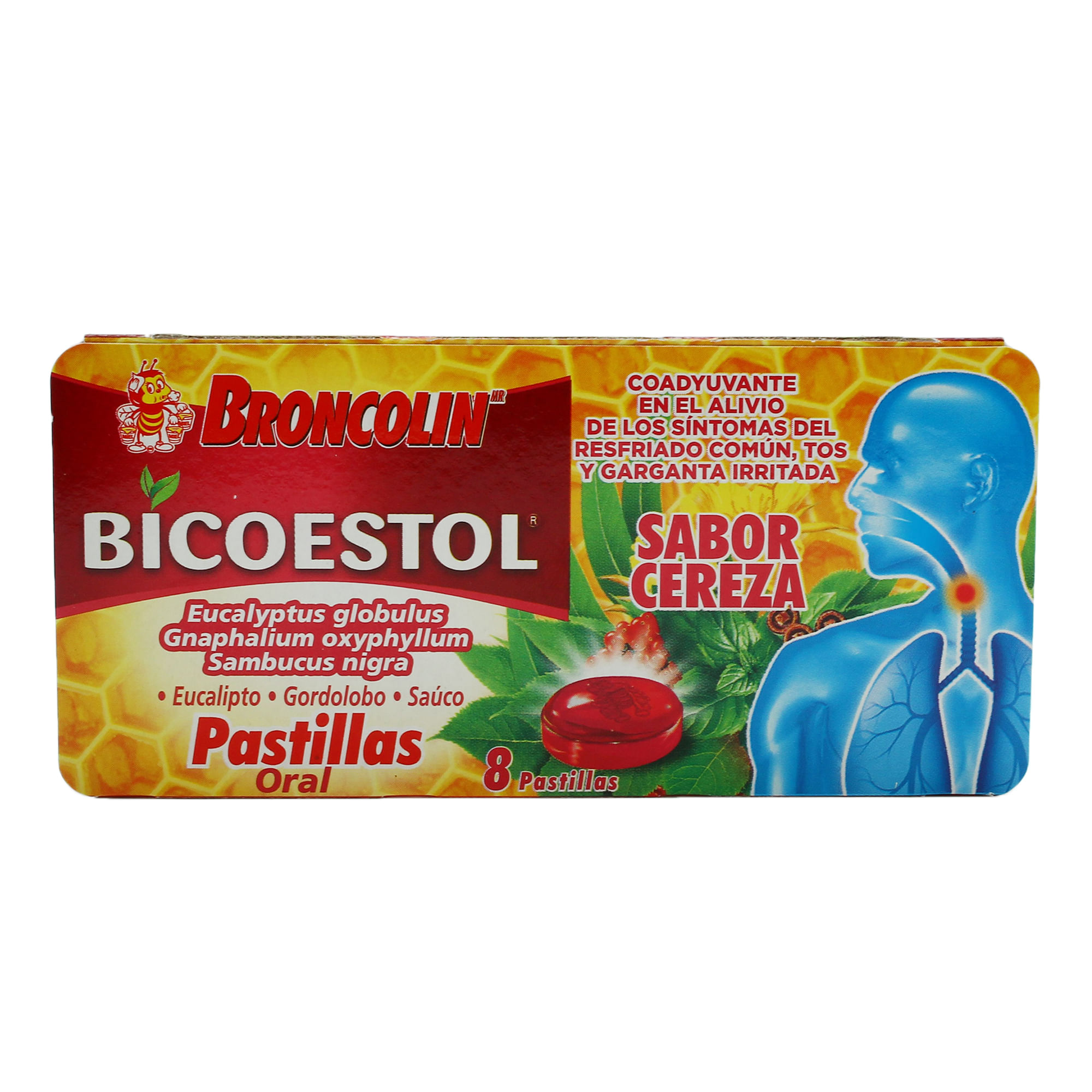 Pastillas Cereza Bicoestol Broncolin 8.0 - Pza