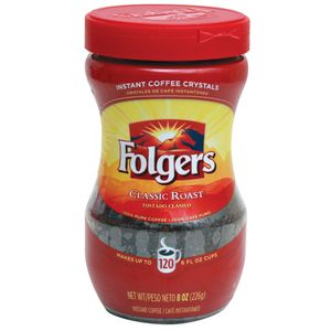 Instant Coffee Crystal  Classic Roast  Folgers  8.0 - Oz