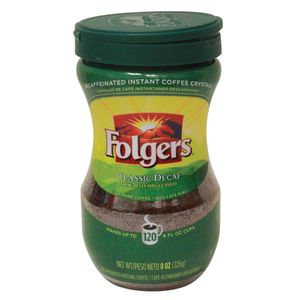 Decaf  Instant Crystals  Folgers  8.0 - Oz