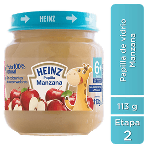 Papilla Manzana  Etapa 2 Vidrio  Heinz  113.0 - Gr