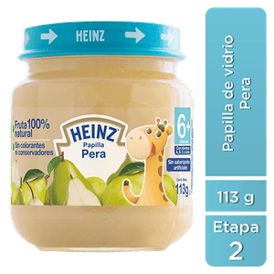 Papilla Pera  Etapa 2 Vidrio  Heinz  113.0 - Gr