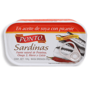 Sardina   En Aceite De Soya Con Picante   Ponto  120.0 - Gr