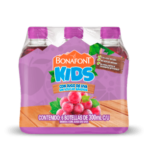 Bebida Infantil  Uva Con Tapa Plana  Bonafont   6.0 - Pack