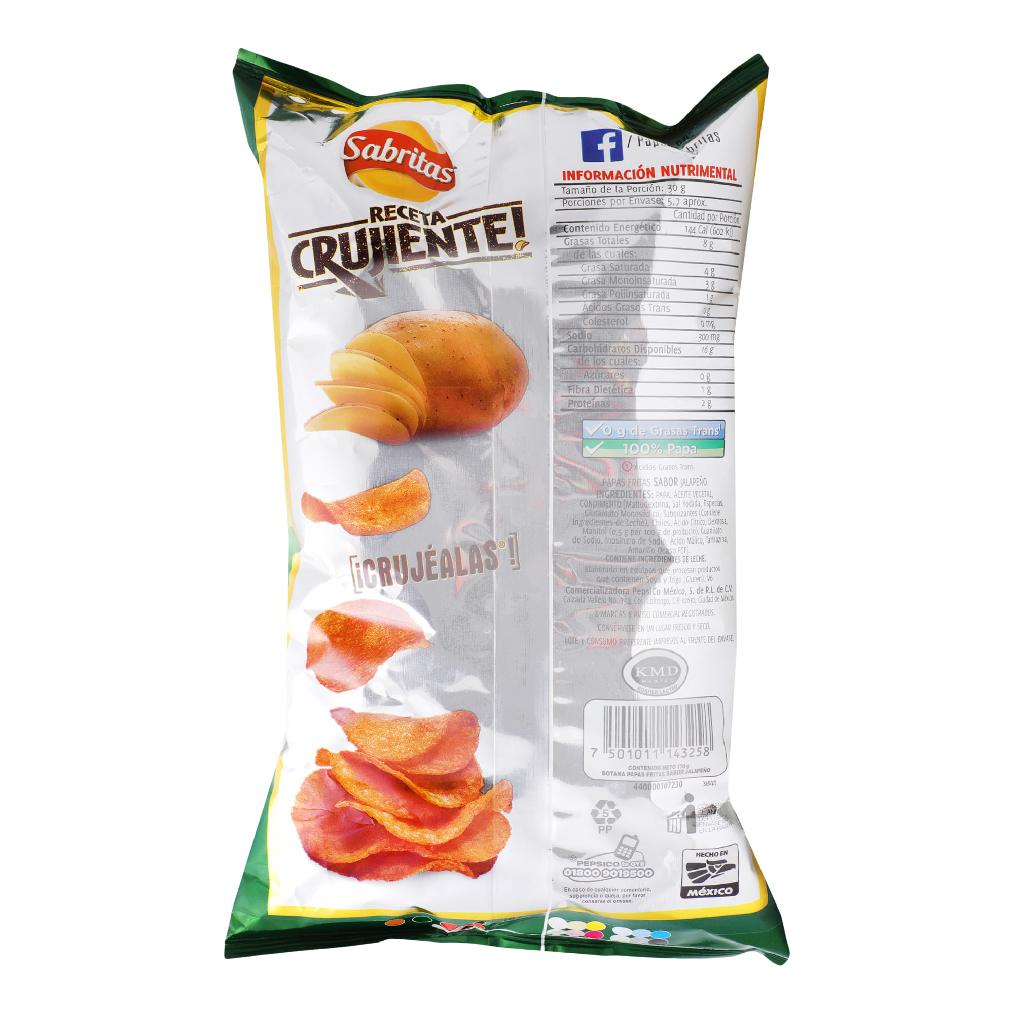 Papas Crujiente Jalapeno Sabritas 170.0 - Gr