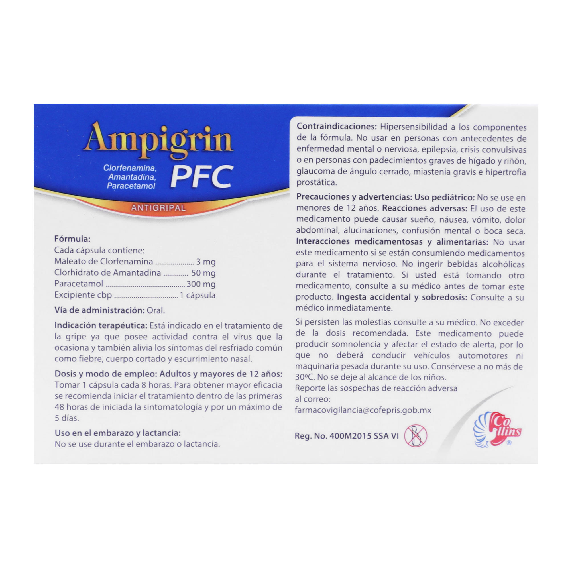 Clorfenamina Amantadina Ampigrin Pfc 24.0 - Cap