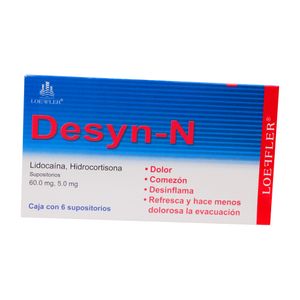 Supositorio  Lidocaina +Hidrocortisona  Desyn N  6.0 - Sup