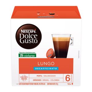 Cafe En capsulas Lungo Descafeinado Nescafe Dolce Gusto 16pz