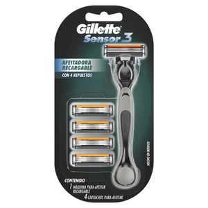 Maquina  Sensor 3 + 3 Cartuchos  Gillette  2.0 - Pza