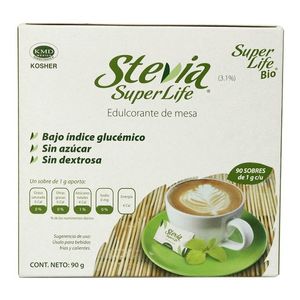 Stevia  Con Fruta Del Monje Sin Azucar  Super Life  90.0 - S