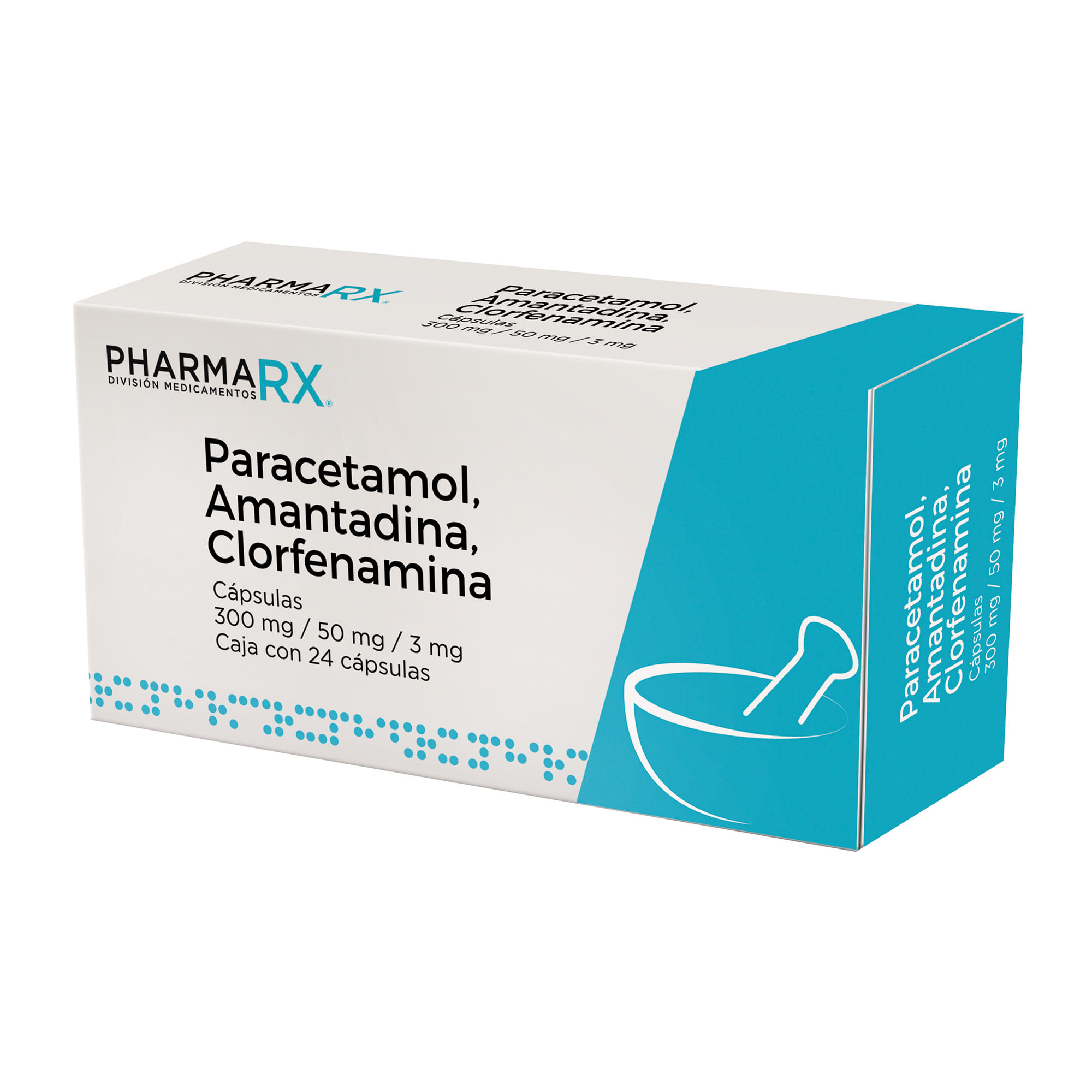 AMANTADINA CLORFENAMINA PARACETAMOL CAJA CON 15 TABLETAS