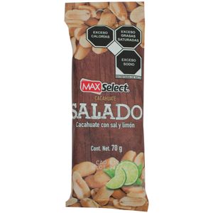 Cacahuates  Mitades Saladas  Max Select  70.0 - Gr