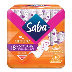 Toalla Fem  Nocturna C/Alas  Saba Amore  8.0 - Pza