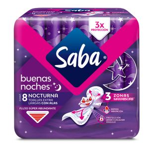 Toalla   Buenas Noches  Saba Intima  8.0 - Pza