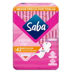 Toalla Fem  Intima Clip C/Alas  Saba  42.0 - Pza