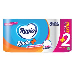 Papel Higienico  Rinde+ 300Hd 6+2 Gratis   Regio  8.0 - Pza