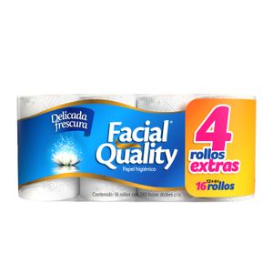 Papel Higienico  240 Hd 12+4 Gratis  Facial Quality  16 rollos