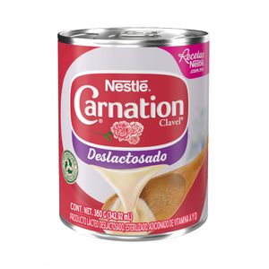 Leche evaporada Carnation Clavel Deslactosado lata 360g