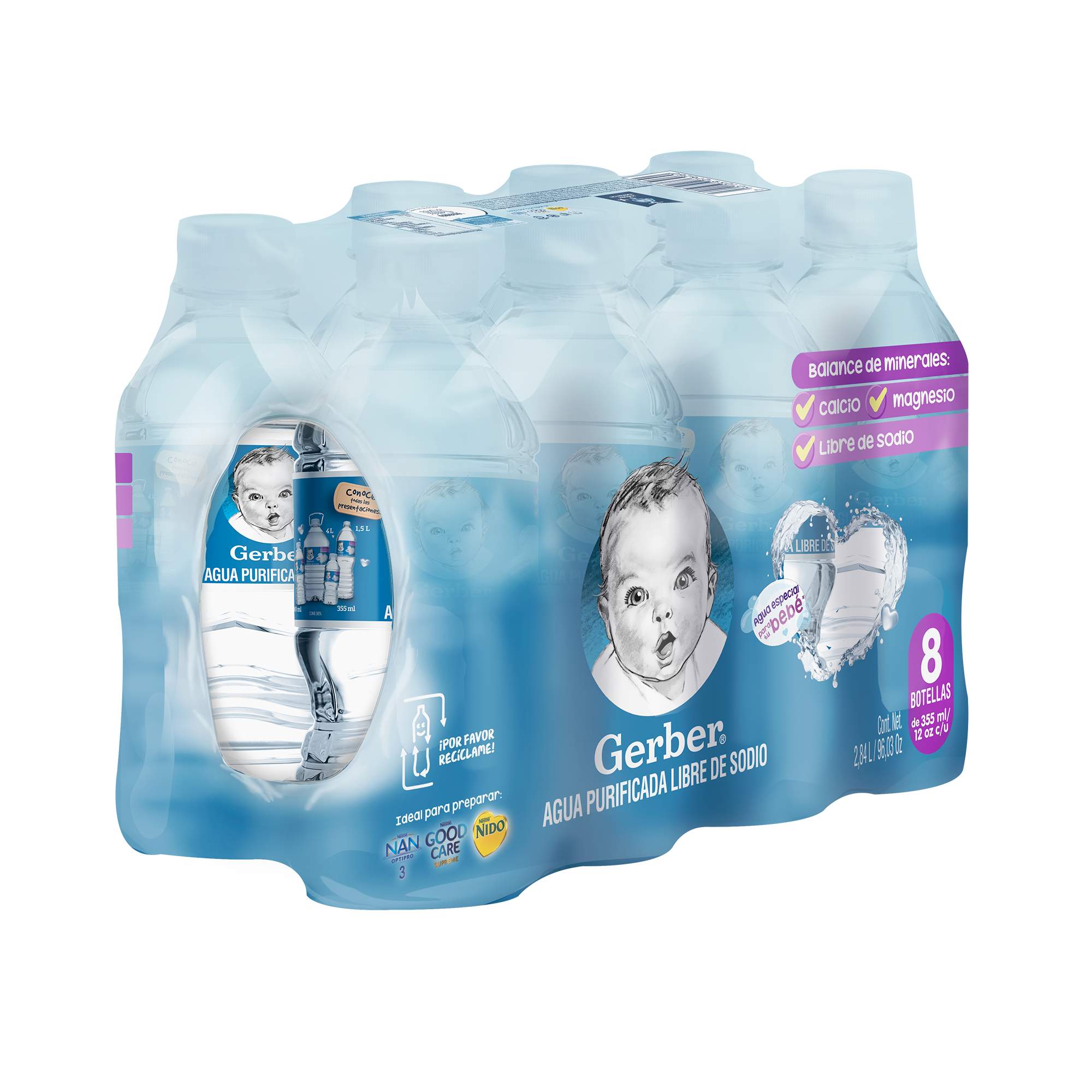 Agua Pack 355 Ml C/U Gerber Pza Tienda Calimax en linea