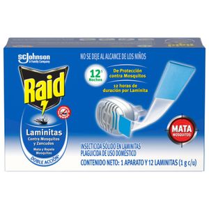 Insecticida Elect.  Laminitas Aparato  Raid  10.0 - Tab