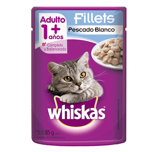 Comida Gato  Pescado Blanco Y Atún  Whiskas  85.0 - Gr