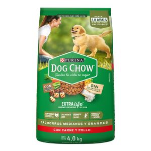 Comida Perro Dog Chow  Cachorros Raza Grande Purina 4kg