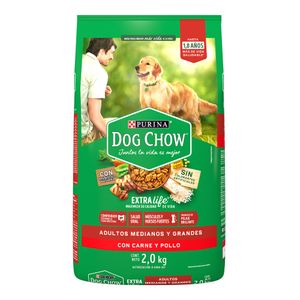 Comida Perro Dog Chow Adulto Raza Grande Purina 2 kg