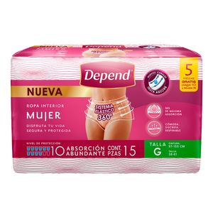 Ropa Int  Mujer Gde  Depend  15.0 - Pza