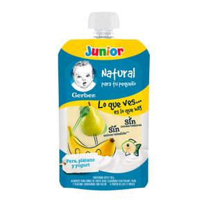 Papilla Gerber Pouch Yogurt Pera Plátano 110g