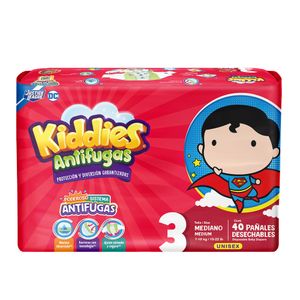 Pañal Kiddies Antifugas Talla 3 Mediano 40 pañales