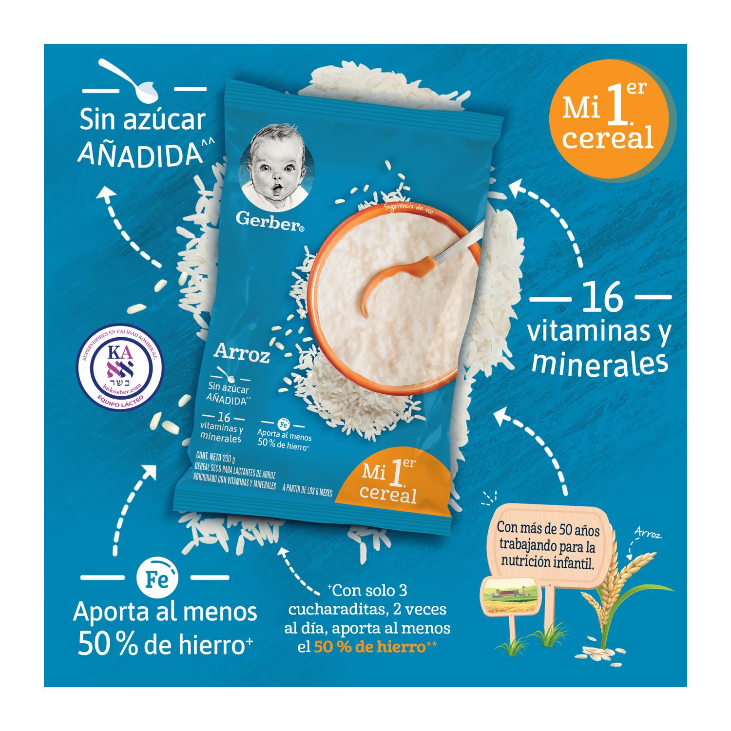 Arroz Productos Gerber Para Bebes De Meses GERBER CREMA DE ARROZ