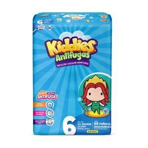 Pañal Kiddies Antifugas Talla 6 XX Grande 80 pañales