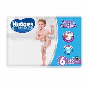 Pañal Huggies UltraConfort Etapa 6 para Niño 60 pzas